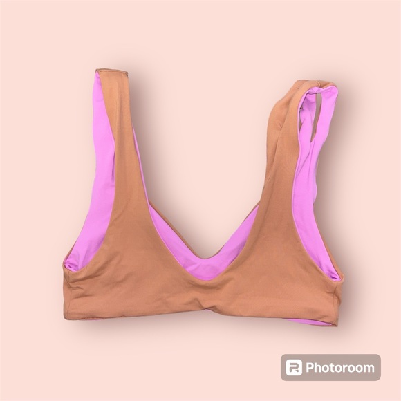NWT L*Space One Wave Reversible Bikini Top Size S Rosebud/Putty *Top Only* - Picture 7 of 9